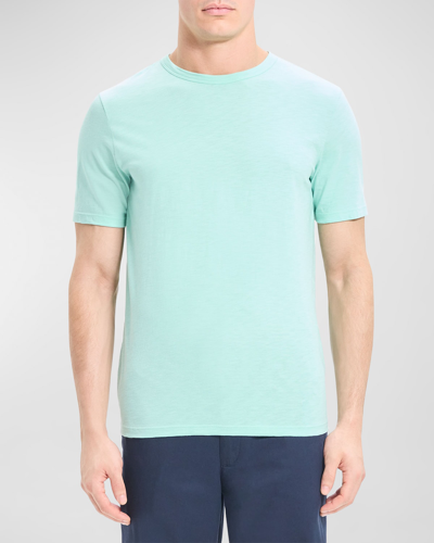 Shop Theory Cosmos Essential Slub Cotton T-shirt In Celadon