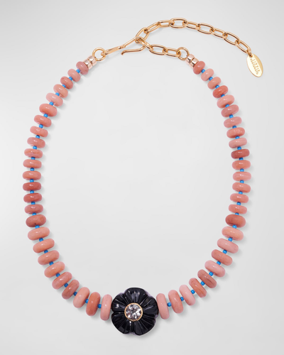Shop Lizzie Fortunato Peach Blossom Necklace In Multi