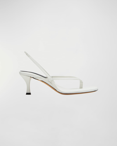 Shop Proenza Schouler Square Thong Leather Sandals In Off-white
