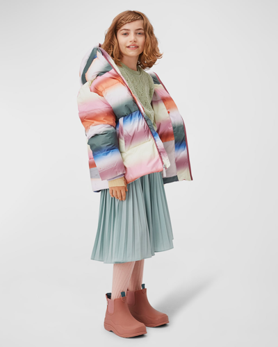 Shop Molo Girl's Halo Rainbow Puffer Jacket In Misty Rainbow