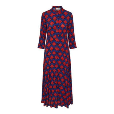 Shop Y.a.s. Savanna Long Shirt Dress In Tiffany Print