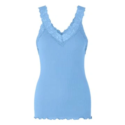 Shop Rosemunde Blue Allure Organic Top With Lace