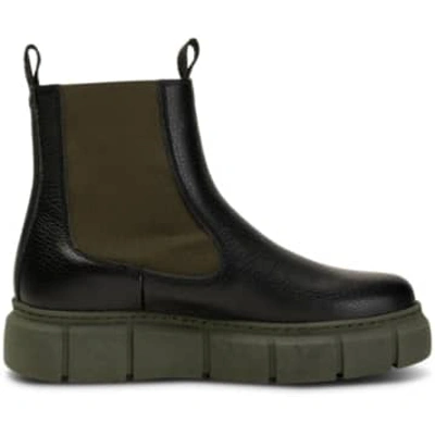 Shoe The Bear Black Khaki Tove Chelsea Boots In Black