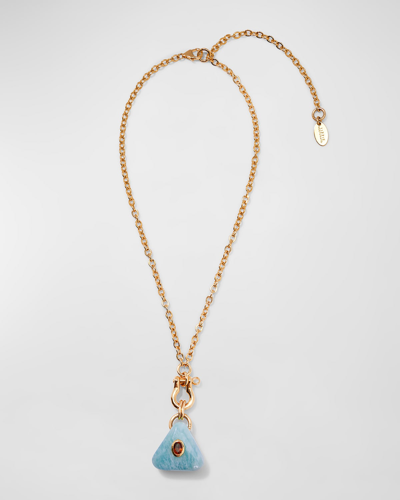 Shop Lizzie Fortunato Waters Edge Pendant Necklace In Blue