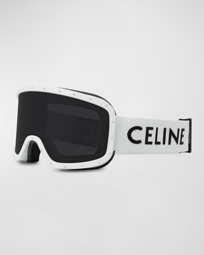 Shop Celine Logo Acetate Ski Goggles In New Black