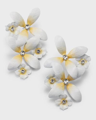 Shop Jennifer Behr Clarissa Floral Earrings In Snow
