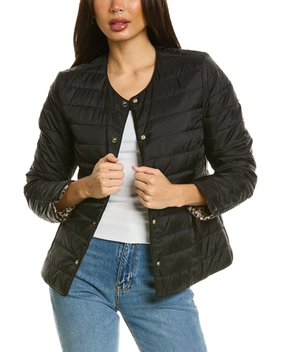 Shop Tommy Bahama Reversible Puffer Jacket In Black