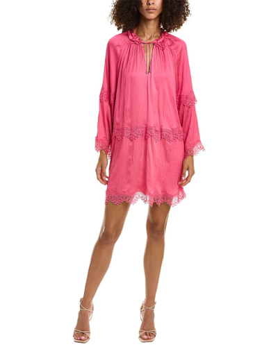 Shop Bcbgmaxazria Crinkled Shift Dress In Pink