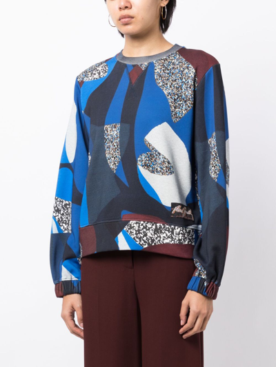 Shop Paul Smith Abstract-pattern Cotton Sweatshirt In Blue