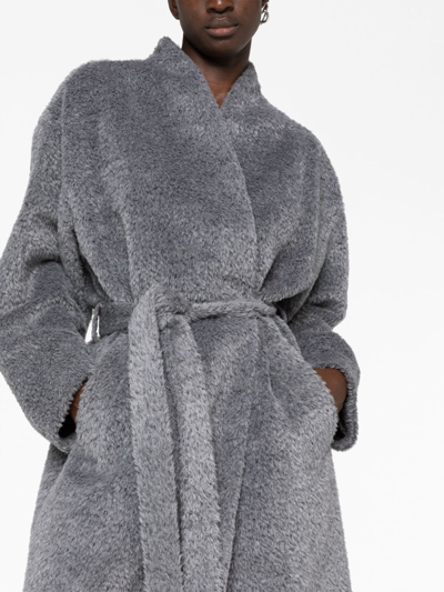 Shop Isabel Marant Faux-fur Alpaca-blend Coat In Grey
