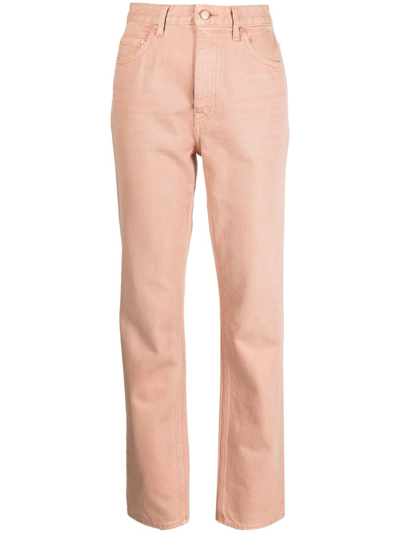 Shop Ulla Johnson Mid-rise Straight-leg Jeans In Pink