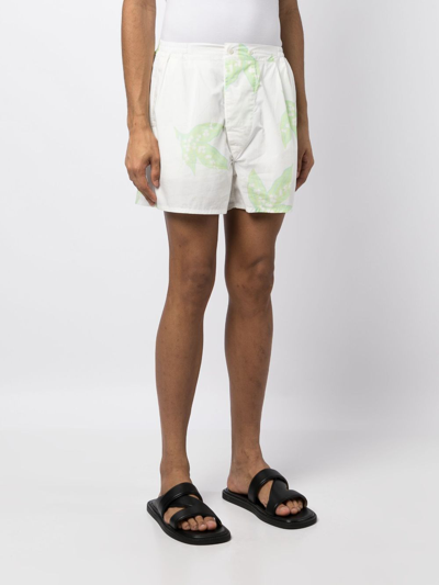 Shop Bode Lily Of The Valley Chino Shorts In White