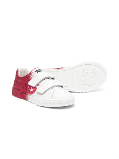 Shop Dolce & Gabbana Maiolica Glitter-detailing Leather Sneakers In White