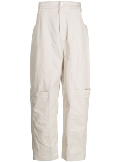 Shop Songzio Straight-leg Cargo Trousers In Neutrals