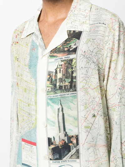 Shop Bode New York City Map Shirt In Green