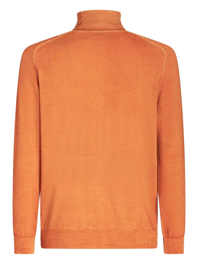 Shop Etro High-neck Virgin-wool Jumper In Orange