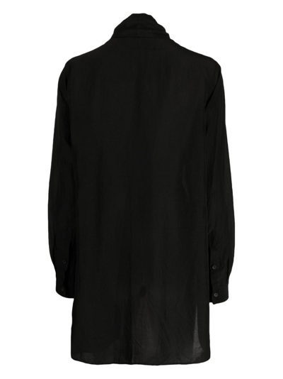 Shop Forme D'expression Knot-detailing Long-sleeve Blouse In Black