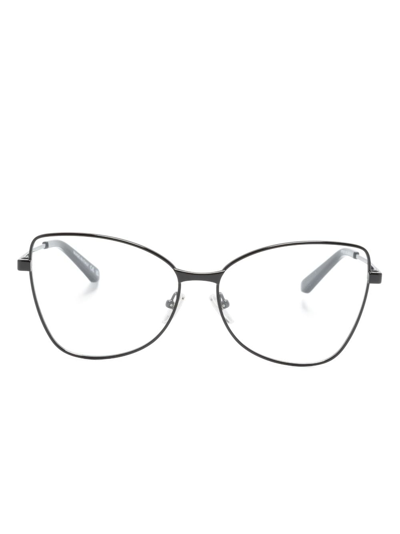 Shop Balenciaga Logo-engraved Cat-eye Glasses In Black