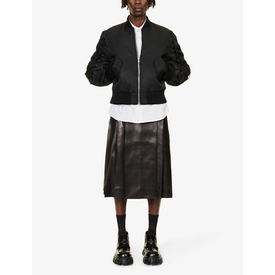 Shop Simone Rocha Men's Black Cord-embellished Boxy-fit Shell Jacket