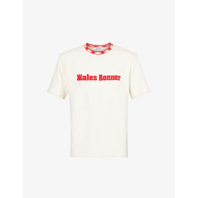 Shop Wales Bonner Mens Ivory Original Brand-appliqué Organic Cotton-jersey T-shirt