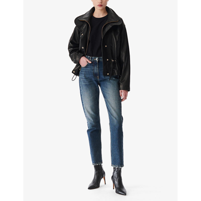 Shop Iro Women's Bla01 Serian Drawstring-waist Leather Jacket