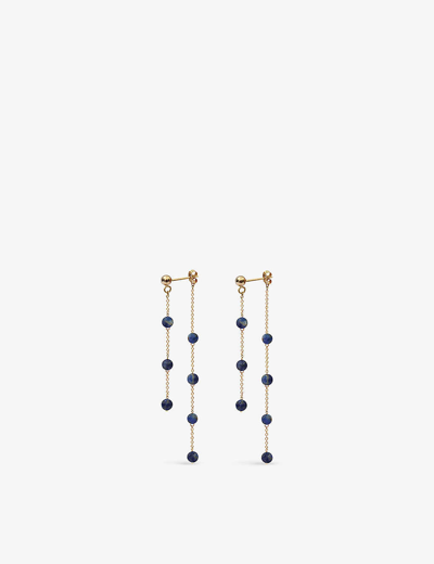 Shop The Alkemistry Womens Yellow Gold Blueberry 18ct Yellow-gold And Lapis Lazuli Drop Earrings
