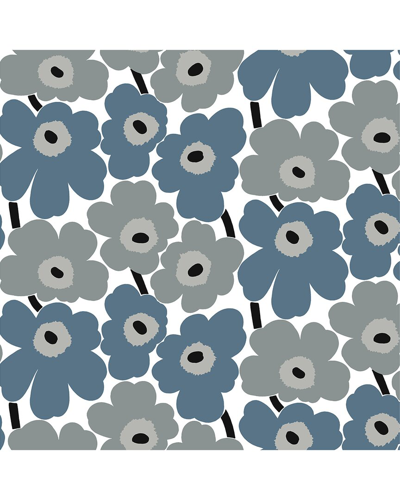 Marimekko Grey Pieni Unikko Peel & Stick Wallpaper In Grey