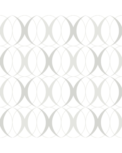 Nuwallpaper Circulate Light Silver Peel & Stick Wallpaper In Silver