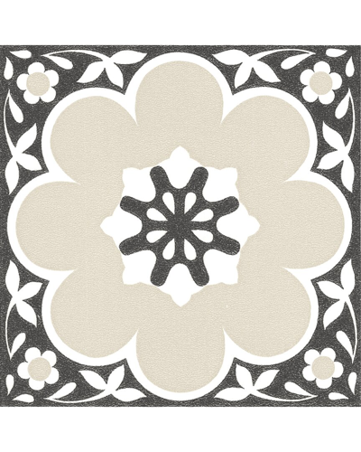 Floorpops Black Daphne Peel & Stick Floor Tiles Set Of 20 In Black