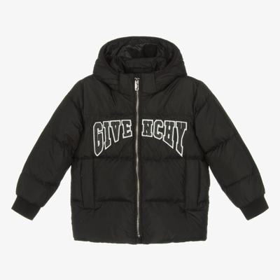 Shop Givenchy Boys Black Down Padded Puffer Jacket