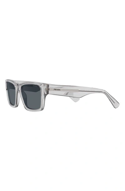 Shop Prada 56mm Rectangular Sunglasses In Shiny Gunmetal