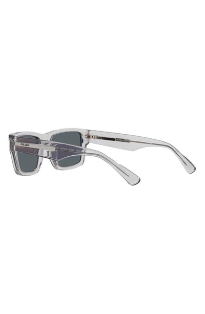 Shop Prada 56mm Rectangular Sunglasses In Shiny Gunmetal
