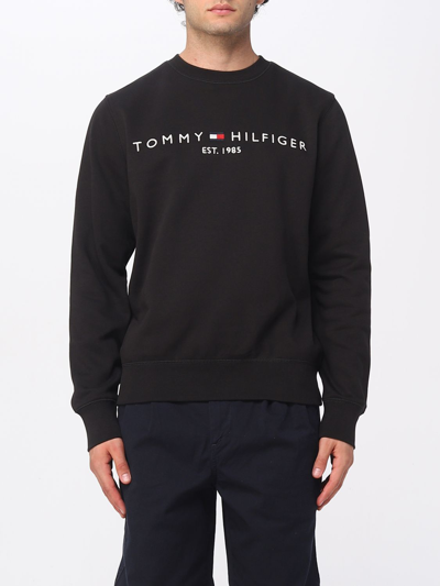 Shop Tommy Hilfiger Sweatshirt In Cotton Blend In Black