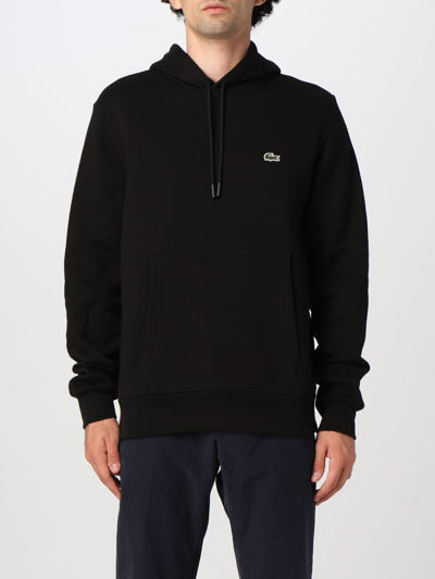 Lacoste Navy Zip Sweater In Black
