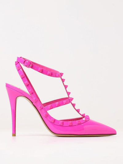 Shop Valentino Rockstud Pink Pp Collection Pumps In Patent Leather