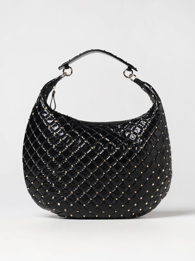 Shop Valentino Rockstud Spike Bag In Quilted Nappa With Studs In Black