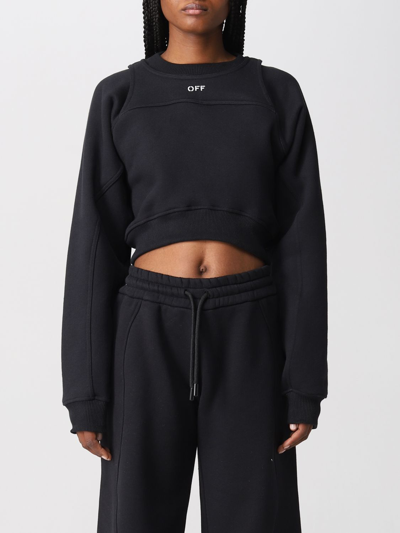 Shop Off-white Sweatshirt With Embroidered Logo In Black