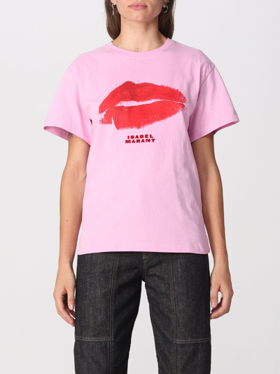 Shop Isabel Marant Cotton T-shirt In Pink