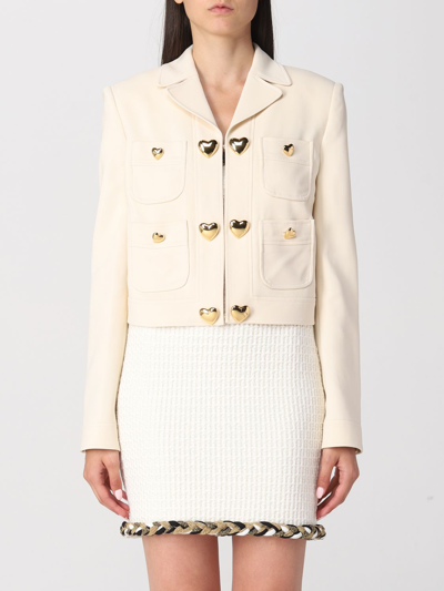Shop Moschino Couture Jacket In Stretch Viscose Blend In White