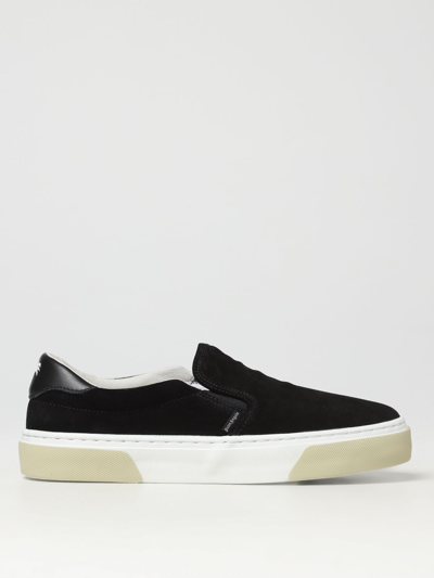 Shop Palm Angels Sneakers In Suede With Embossed Logo In Black