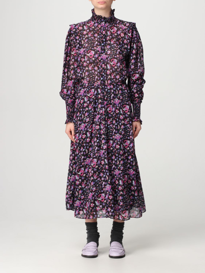 Shop Isabel Marant Étoile Dress In Printed Cotton In Blue