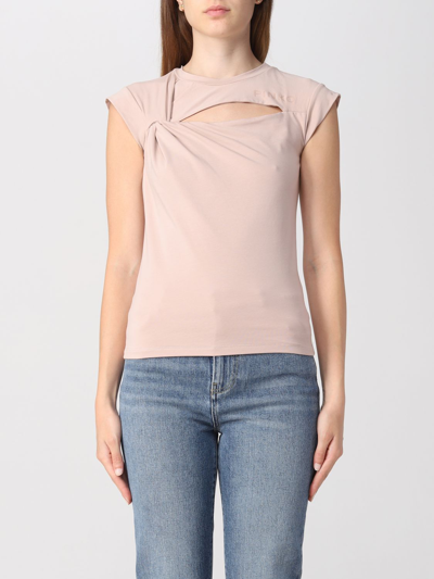 Shop Pinko T-shirt  Woman Color Beige