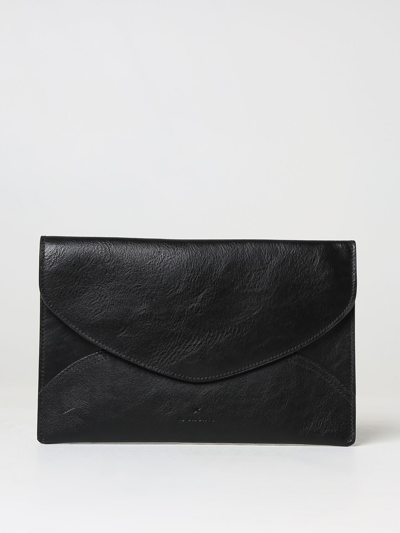 Shop Il Bisonte Esperia Clutch In Tumbled Leather In Black