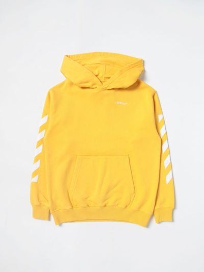 Shop Off-white Cotton Sweatshirt In Yellow