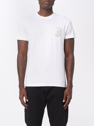 Shop Versace Jeans Couture Cotton T-shirt With Logo In White