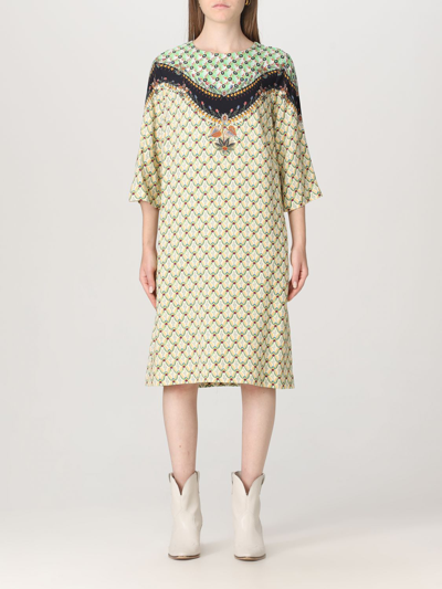 Shop Etro Cady Tunic Dress With Placed Floralia Print In Multicolor