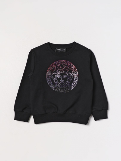 Shop Young Versace Versace Young Sweatshirt In Cotton In Black