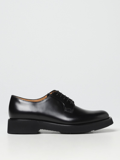 Shop Church's Shannon Derby Shoes In Brushed Leather In Black