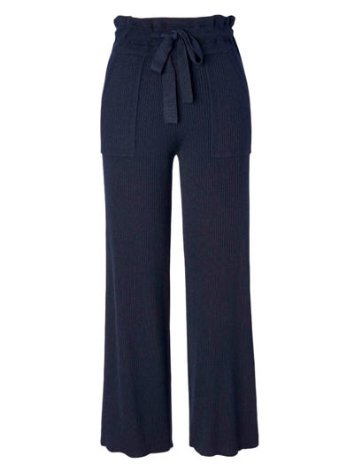 Shop Splendid Women's Georgie Rib-knit Pants In Navy