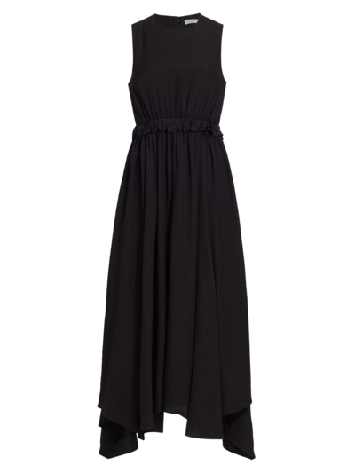 Shop Ulla Johnson Women's Evita Sleeveless Asymmetric Maxi Dress In Noir